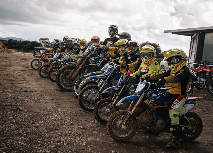 Bruna Antunes posing at her motocross school