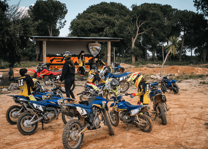Bruna Antunes leading an Easter motocross camp session