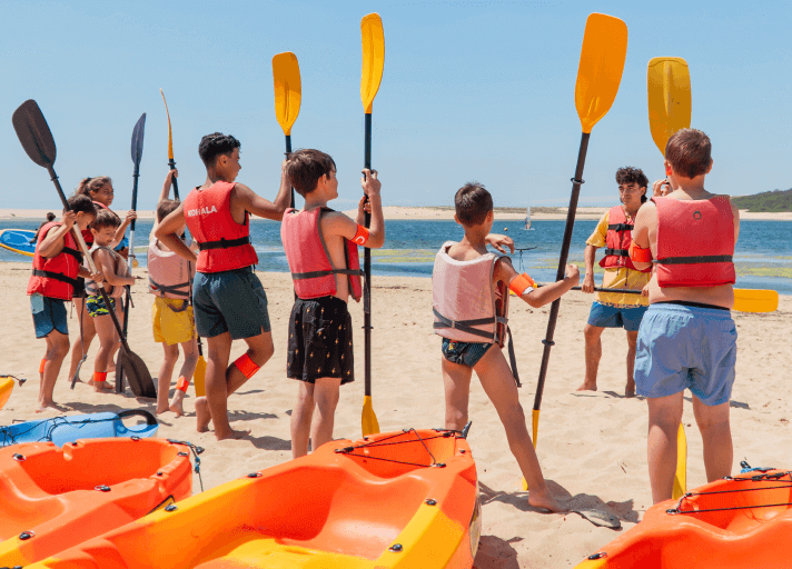 Bruna Antunes BA motopark summer camp - kids and a kayak